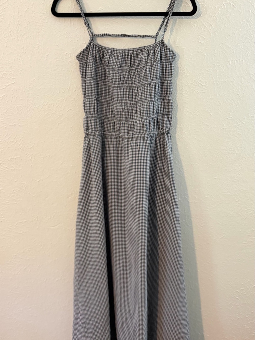 SOLID & STRIPED Black and White Gingham Maxi Dress
